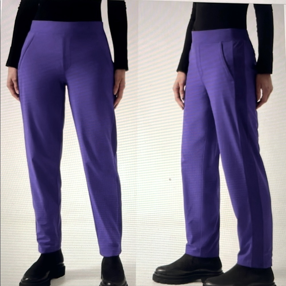 Athleta Brooklyn Lined Purple Straight-Leg Pants